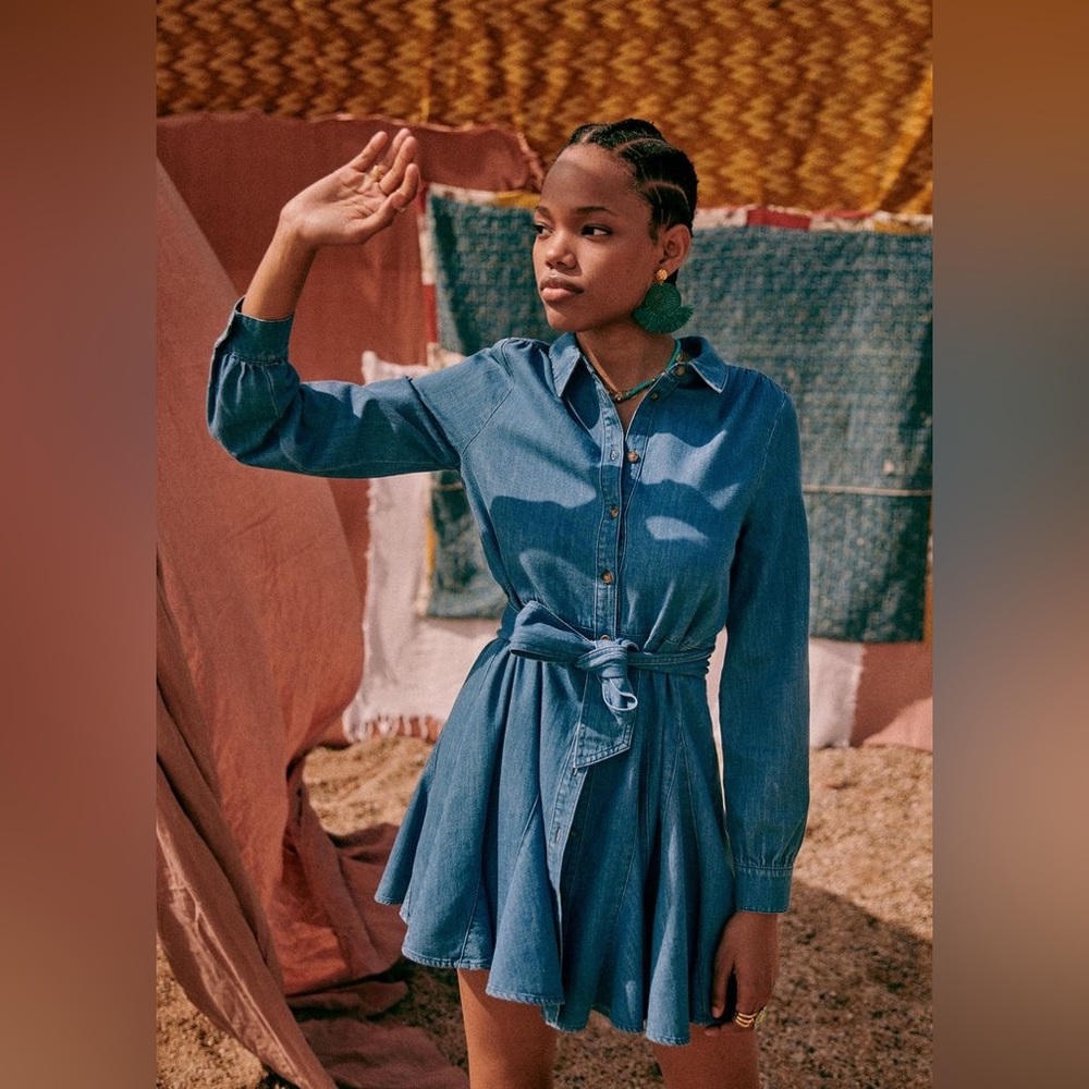 Sezane Sol Denim Dress